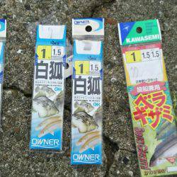 胴突きでカワハギ、穴からカニ