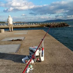 東二見白灯台波止で初のキス狙い