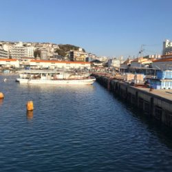 爆風の塩屋漁港