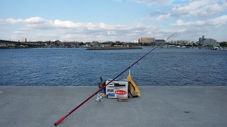 暴風の白灯台波止で落ちギス狙い