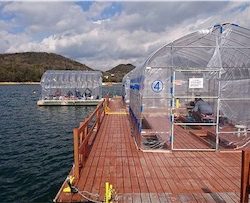 風強く、寒くても大丈夫なドームでワカサギ