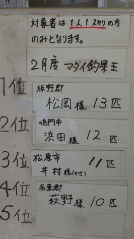 淡路じゃのひれフィッシングパーク 釣果