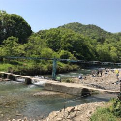 北田原でマス釣り