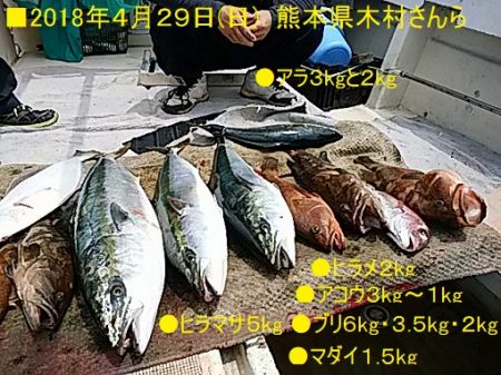 大物釣果速報！●光義丸：平戸市早福港