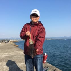 強風で苦戦の中の一杯