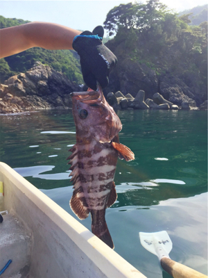 メタルジグで45cmのマハタがガツン（手漕ぎボート）