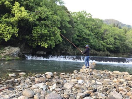 北田原マス釣り場にて