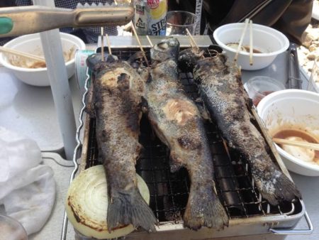 北田原マス釣り場にて