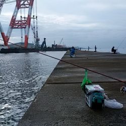 赤灯台波止でキス狙い