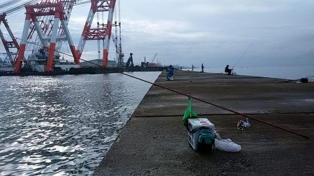 赤灯台波止でキス狙い