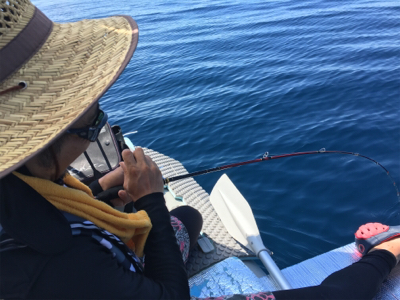 友人とマイボートでタイラバ