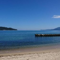 栗田海岸で投げ釣り