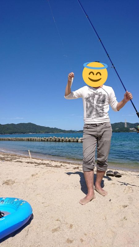 栗田海岸で投げ釣り