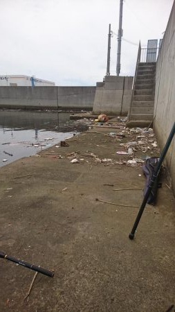 台風の影響でゴミだらけ❗