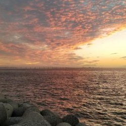 台風前に人工島