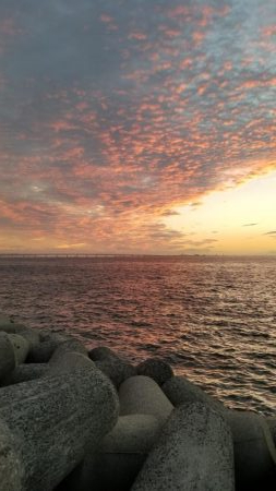 台風前に人工島