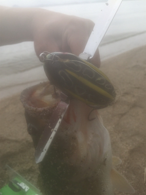 トップで水面爆発！