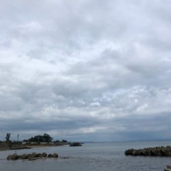 台風前にエギング