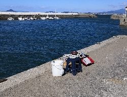 風が強くて内港にて