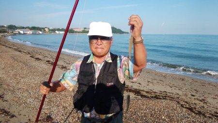 津井海岸でキス狙い