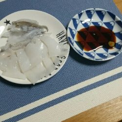 夕食のアオリイカ