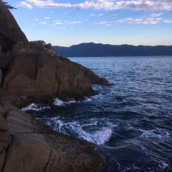 大島17番タキでフカセ釣り