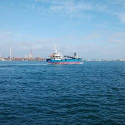 東二見水道でキス釣り