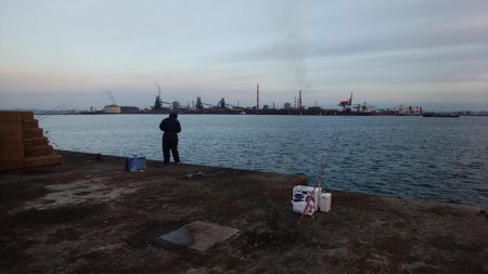 東二見水道でキス釣り