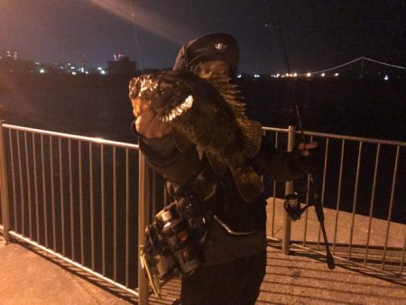 ジグ単で尺越えのタケノコメバル。