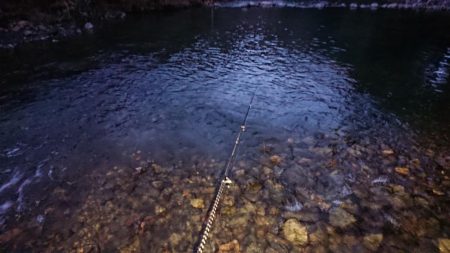 雪が舞う極寒芥川トラウトフィッシング