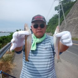 境水道で良型キス狙い