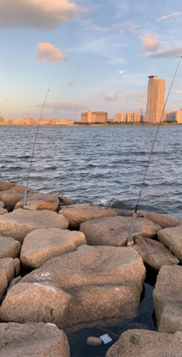 台風前に夕方のぶっ込み釣り
