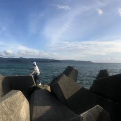 台風の影響で海は荒れていましたが