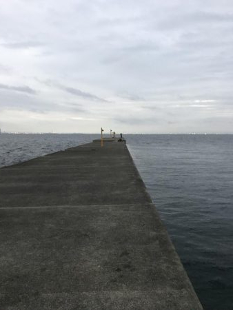 台風前に沖堤防