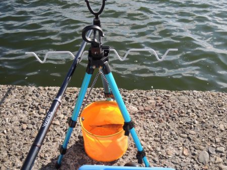 残暑の中のエビ撒き釣り