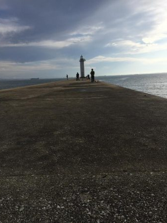 沖堤防でショアジギング