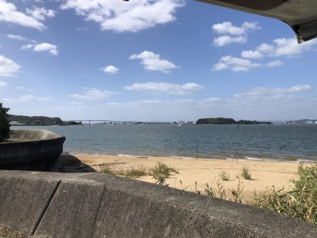 岡山市小串の砂浜でキスとハゼ