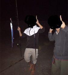 由比港 深夜タチウオ釣り
