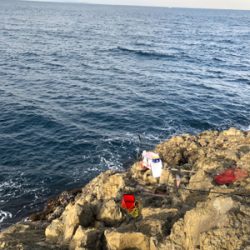 寒グレ狙いで磯フカセ釣り