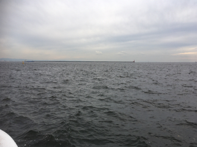 初ポイント。南港→海釣り公園。