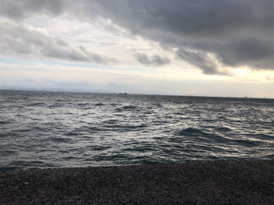 美保関先客が居たので…