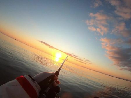 津サーフフィッシング 寒い中マゴチ釣れました