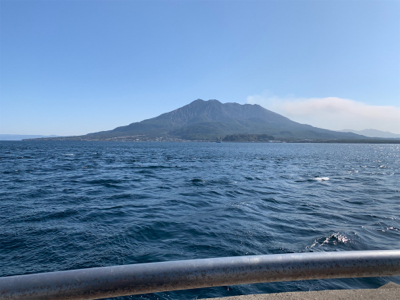 桜島を見ながらオオモンハタ