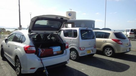 天候が悪く今週はアジも不調　イワシがつれました　下関フィッシングパーク