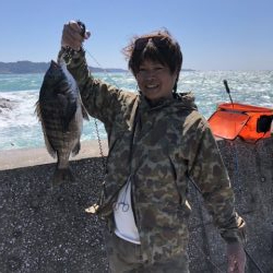 黒鯛　爆釣　海は大荒れ