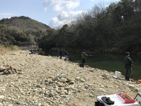 北田原マス釣り場にて