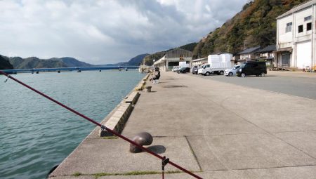 寒い津居山小島でキス狙い