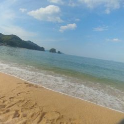 海水浴しながらキス釣り