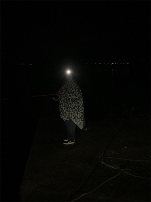 雨の中のエギング