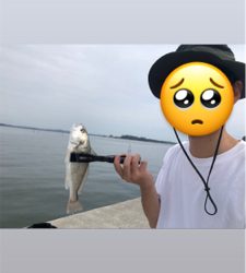 妻と餌釣り
